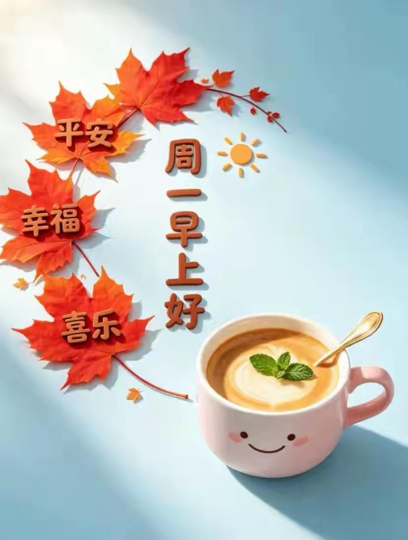 崭新周一如约开启，新的一周奔赴而来。清晨的一句问候，不用多么华丽，却能驱散疲惫，