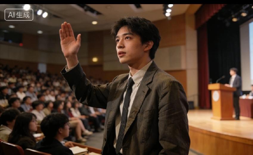 一川大学子西装不合身却火遍全网！
当面追问马克龙要留言，
这波操作太敢了
 
1