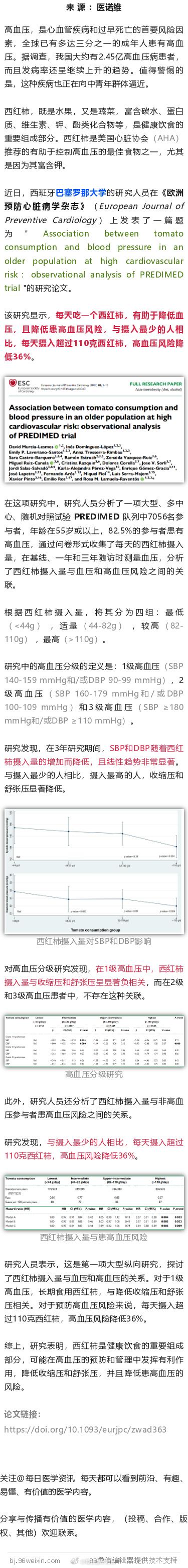 降压食物来了！研究发现，每天一个西红柿，降压、高血压风险降低36%近日，西班牙巴