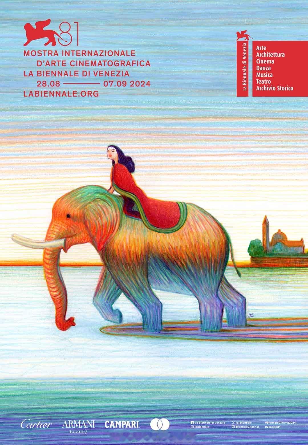 第81届威尼斯电影节视觉海报公布，由设计师为洛伦佐·马托蒂Lorenzo Mat