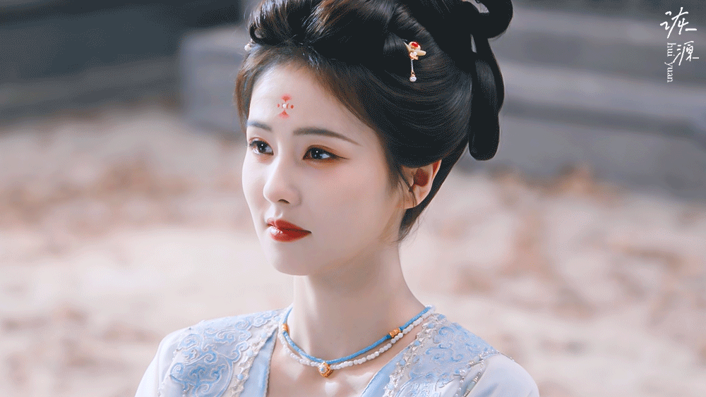 白鹿 《唐宫奇案》李佩仪 / 动图▷EP27-11+12 盘发+蓝衣（蓝白）+花