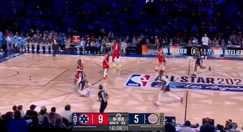 詹姆斯投进三分！！！2026nba全明星