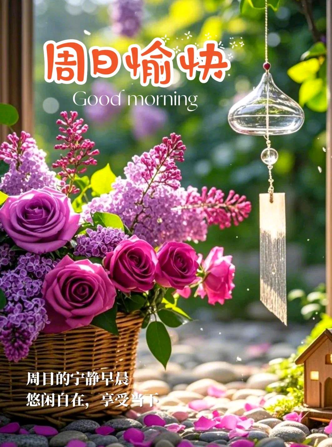 🌅在这个周日的早晨，愿你的生活中洒满阳光，让每一个瞬间都充满喜悦。愿你的周末过