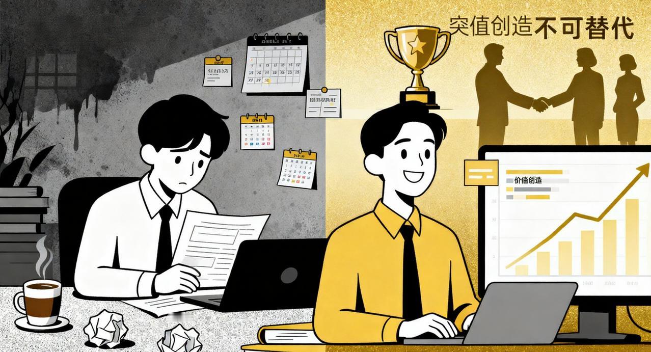 3年升主管，5年成核心：职场“不可替代”的真相，从不是拼命加班
 
同事小王每天
