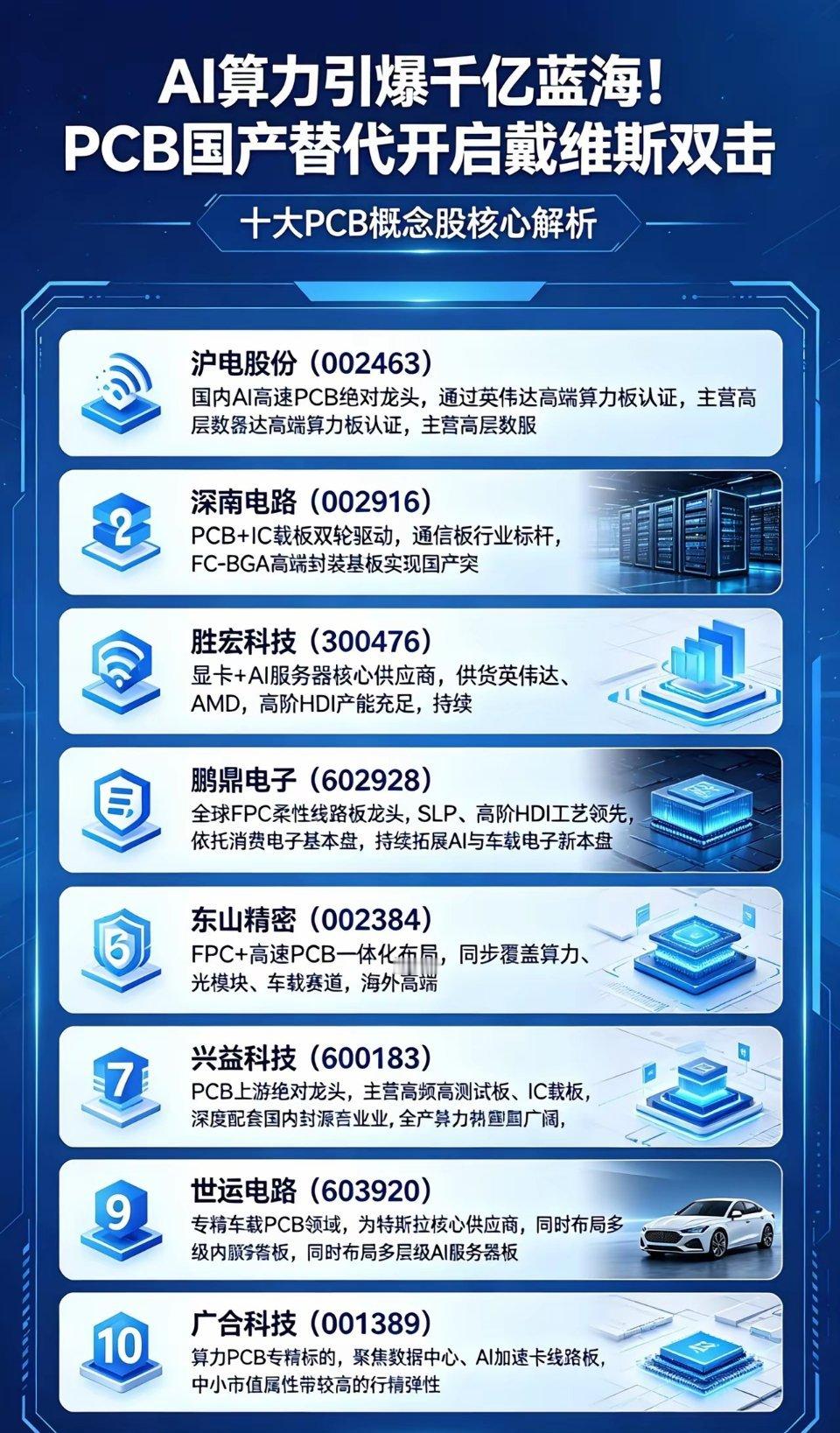 AI算力引爆千亿蓝海！PCB国产替代概念股进入黄金发展期PCB作为“电子工业之母