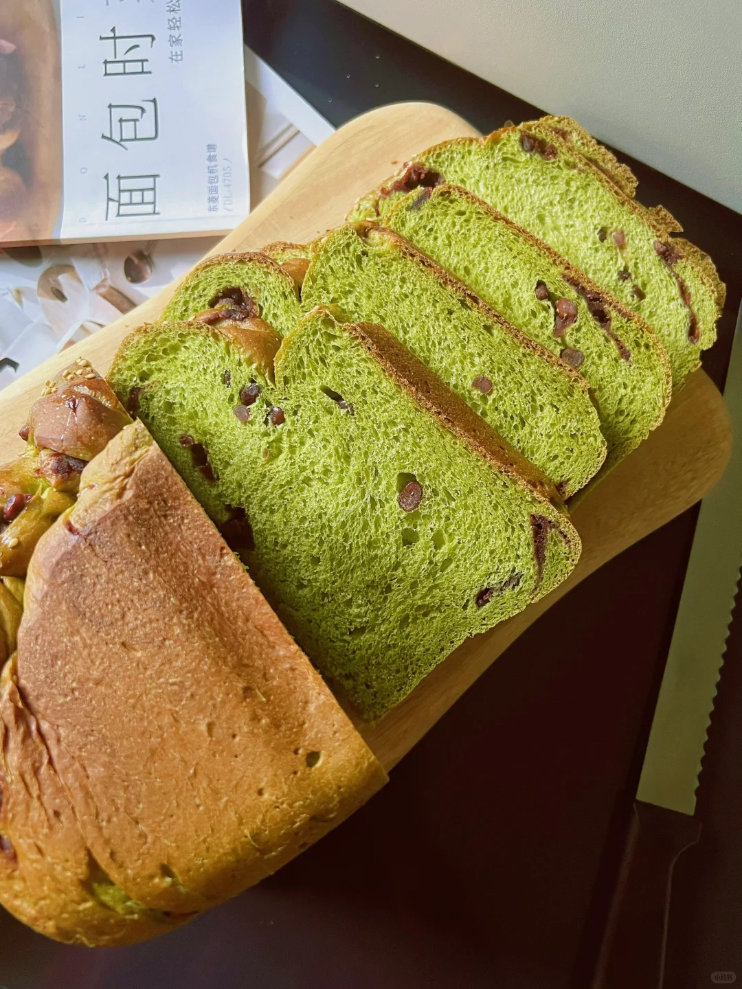 抹茶蜜豆🫘吐司｜慢慢找感觉^_^面包机做吐司