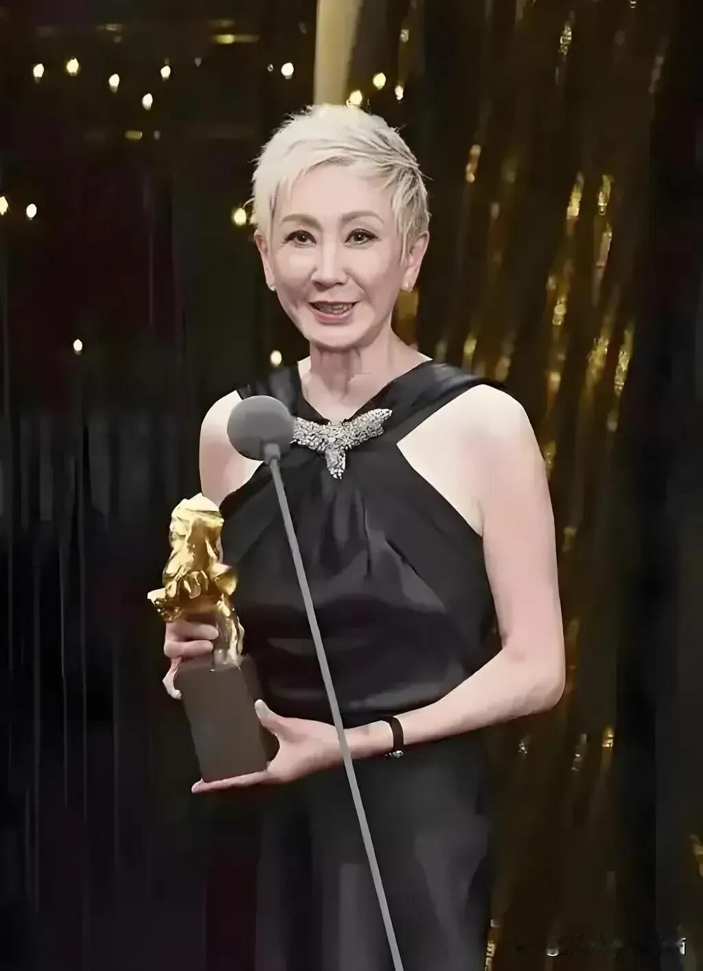 施南生年轻时候没有林青霞漂亮，但现在老了比林青霞还有气质，这满头的白发并不影响她