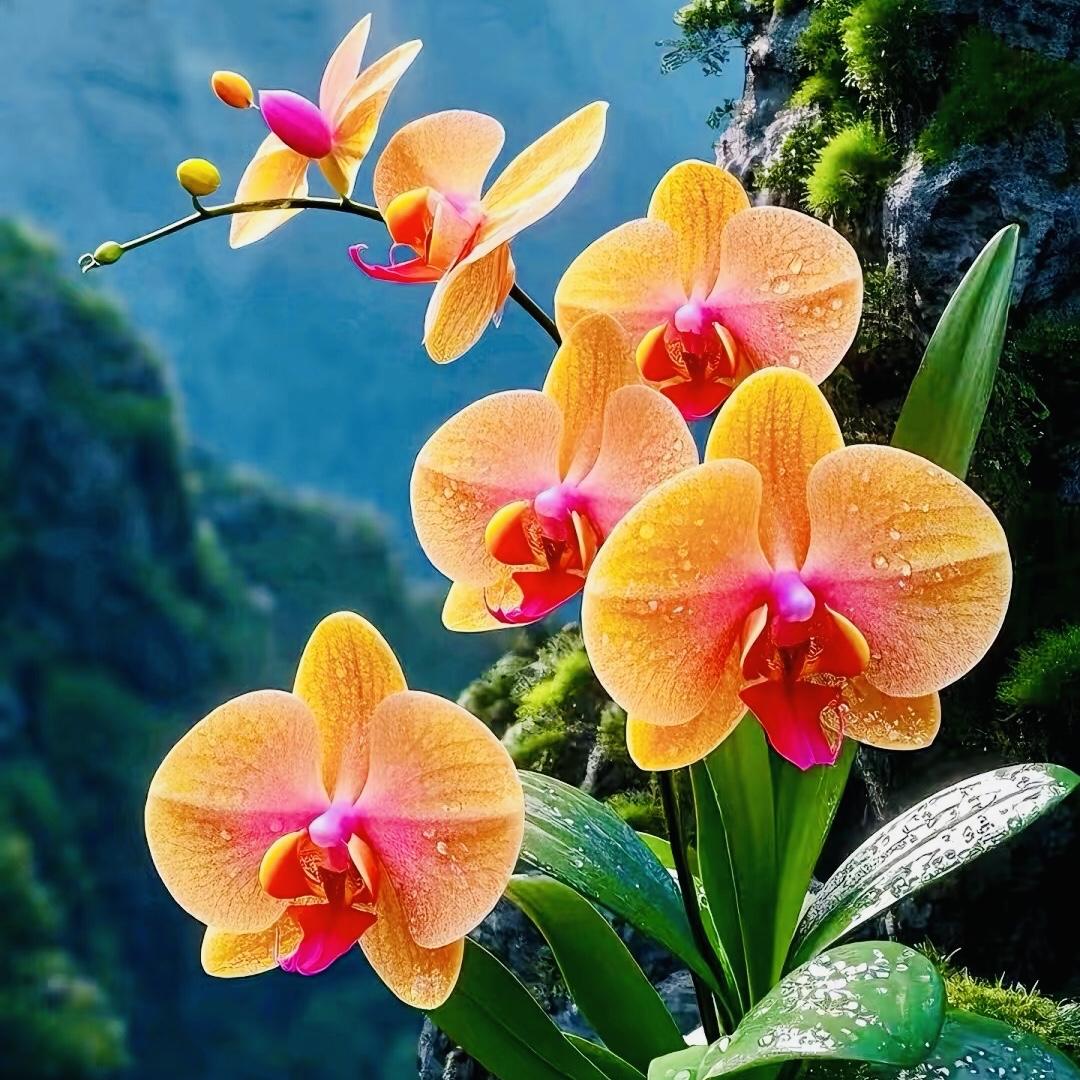 蝴蝶兰不愧有“洋兰皇后”的美誉，
花朵盛开时就像飞舞的蝴蝶，美丽极了。