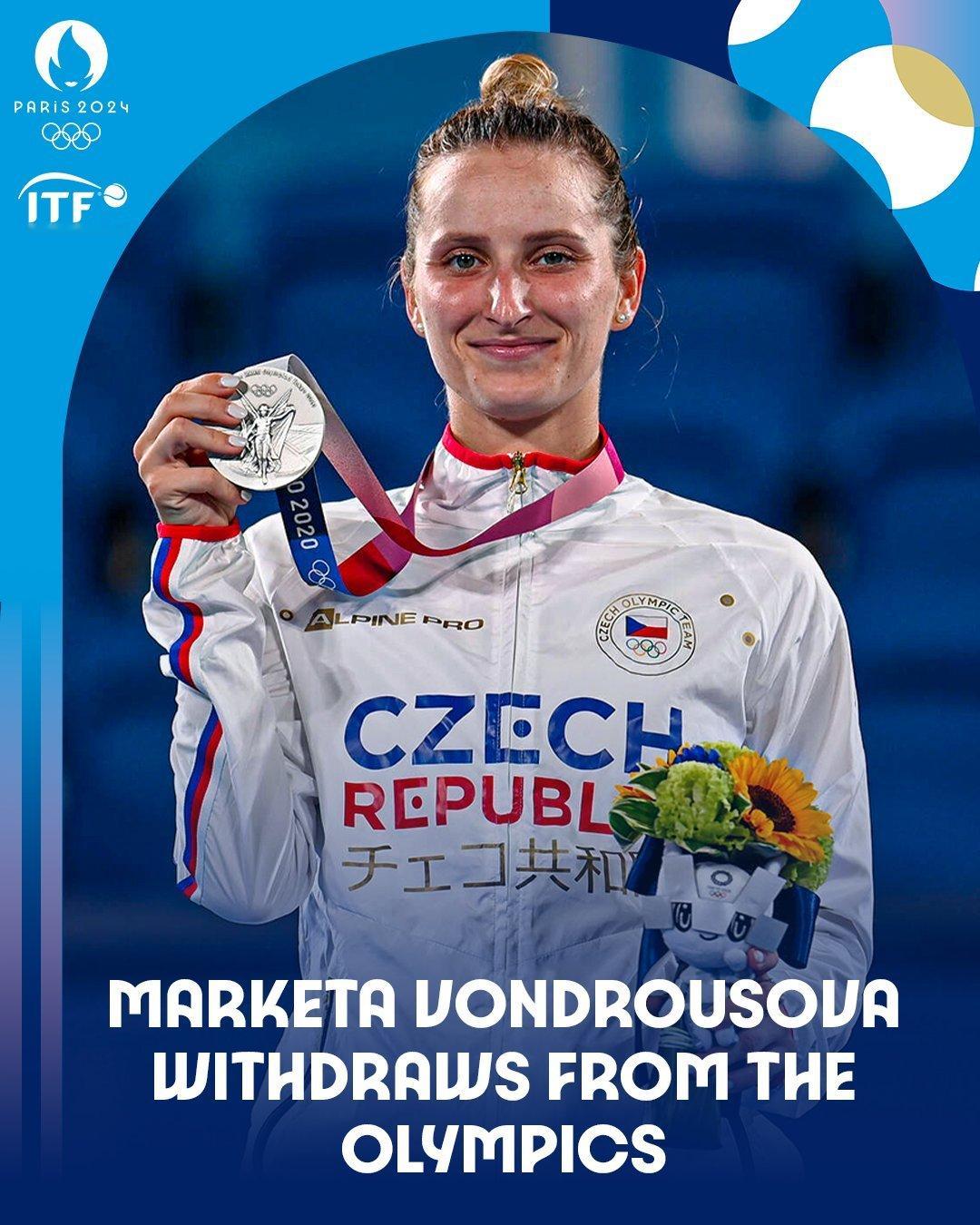 捷克更新巴黎奥运会阵容🇨🇿由于万卓索娃因伤退赛，西尼亚科娃将顶替她的单打席位
