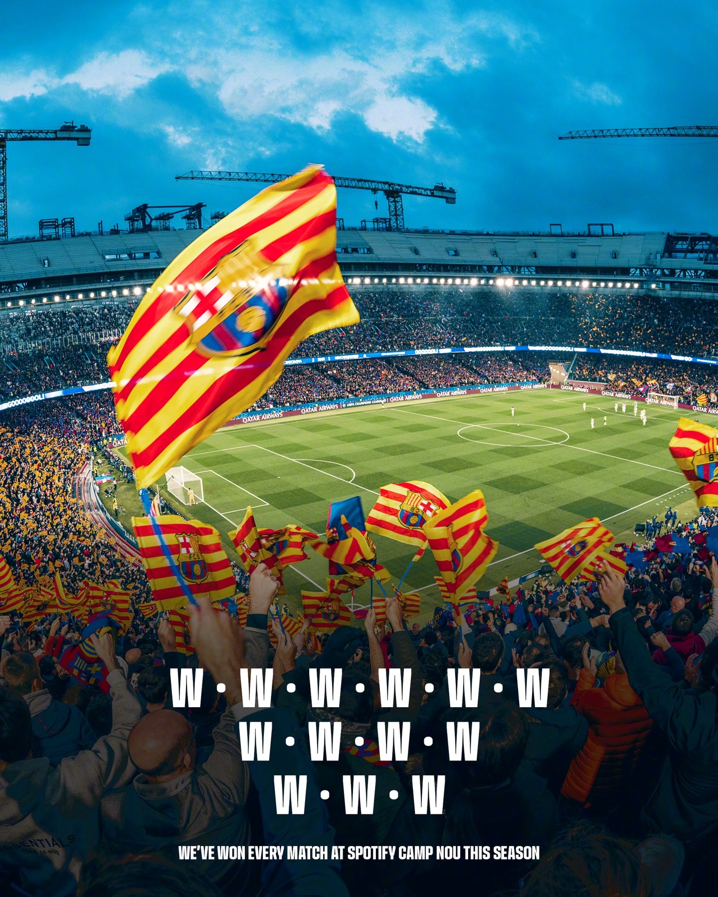 🏟️回到Spotify诺坎普体育场的战绩，全是胜利❤️💙世界上没有什么地方比