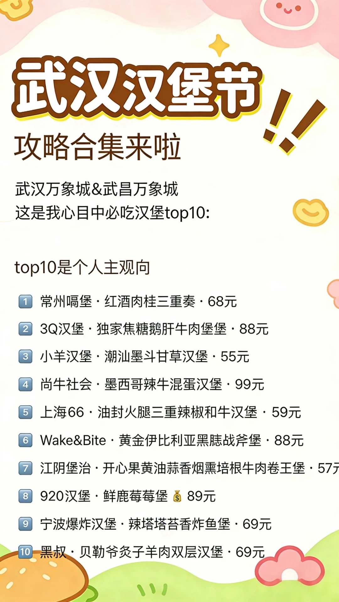 🍔武汉汉堡节｜亲测不踩雷！这几家闭眼冲