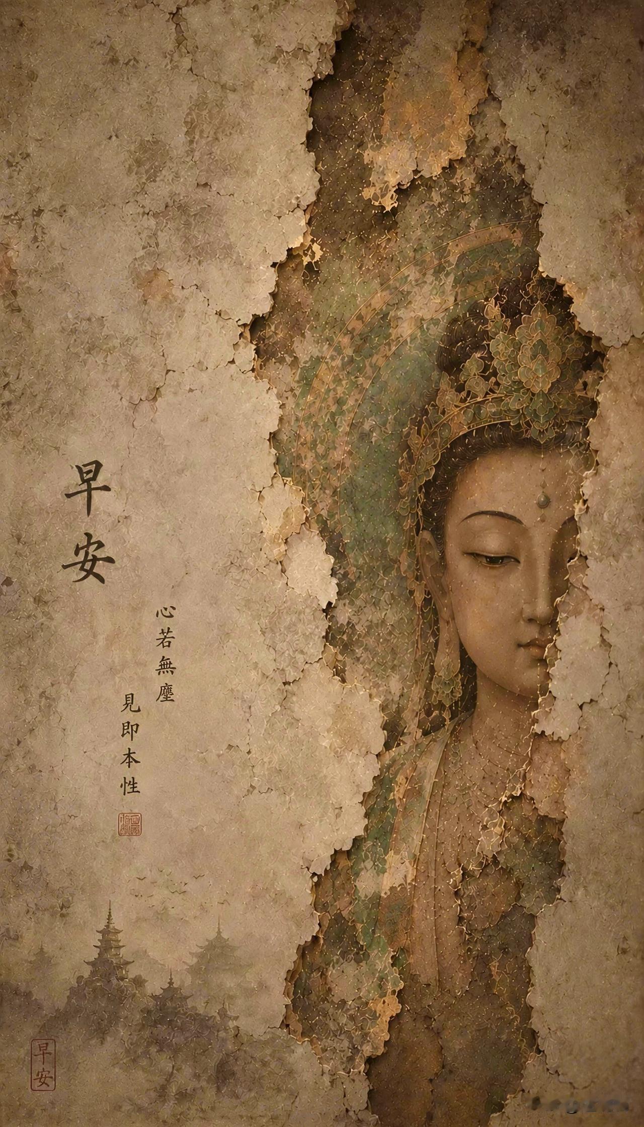 剥落的是岁月，留下的是本性
晨光入窗，周末开卷。
“心若无尘，见即本性。”
宜：