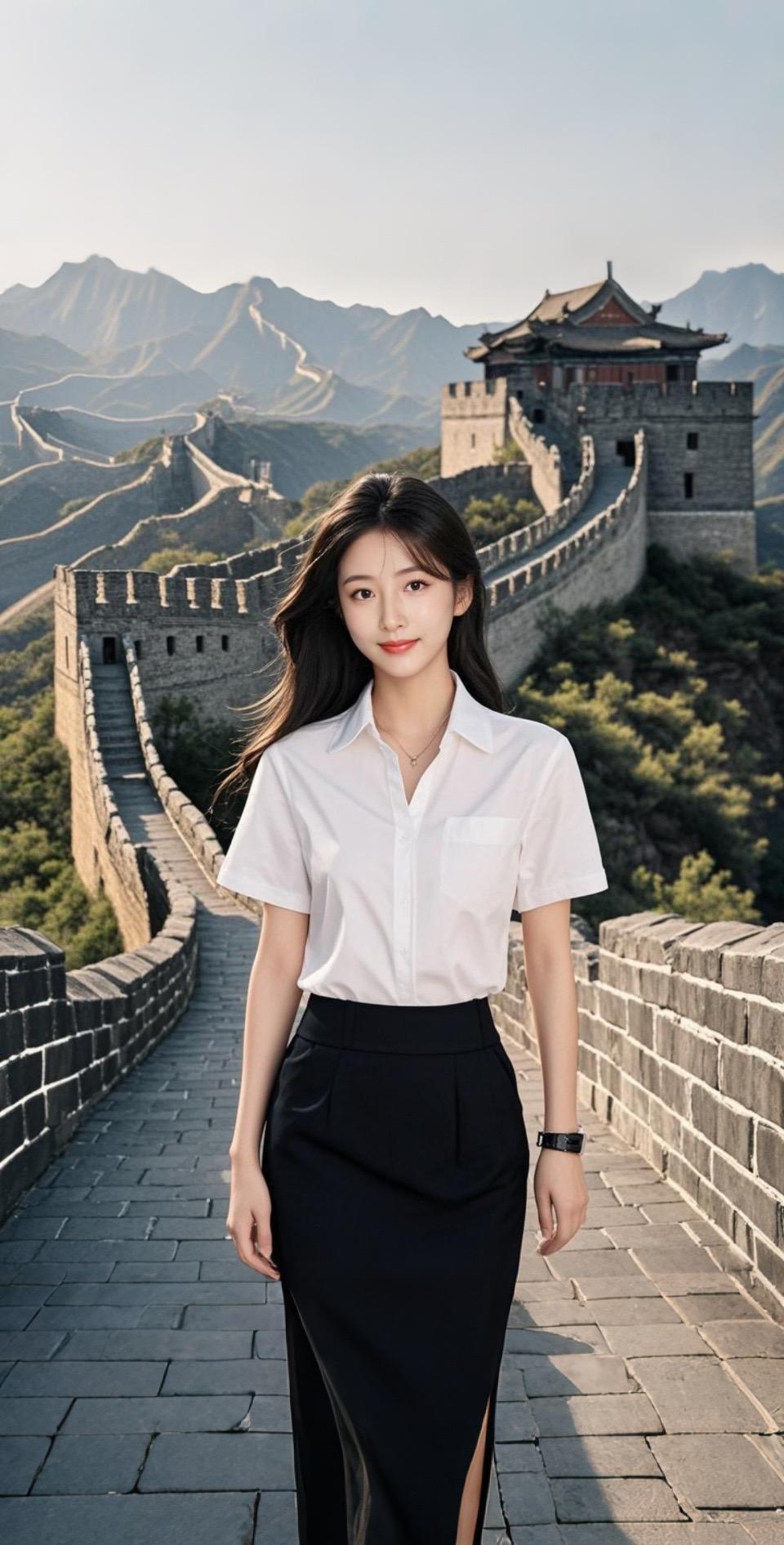 AI扩图 AI长城旅人