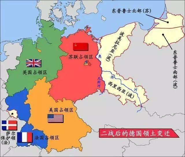 东德与西德
第二次世界大战结束后，纳粹德国被同盟军分区占领而形成的两个政权，分别