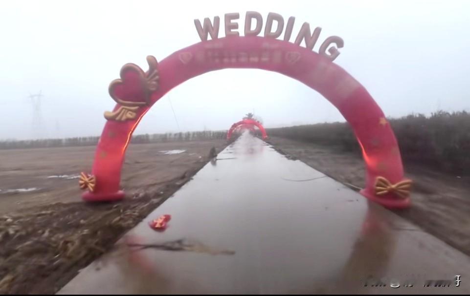 回老家走亲戚无意中碰到有人办婚礼，差不多两公里的村道，数了一下一共38道这样的拱