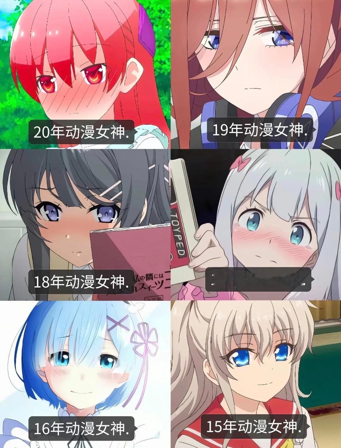 15-26年的动漫女神你觉得历年的动漫女神是哪位？动漫点评团日漫动漫