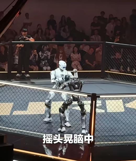 2026年7月19日广东，网上一段机器人格斗画面把大家看乐了：机甲抬腿一踢，观众