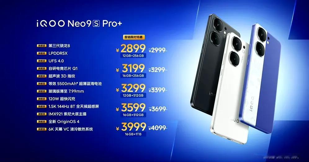 2899元起，iQOO Neo9S Pro+发布
12G+256GB —— 28
