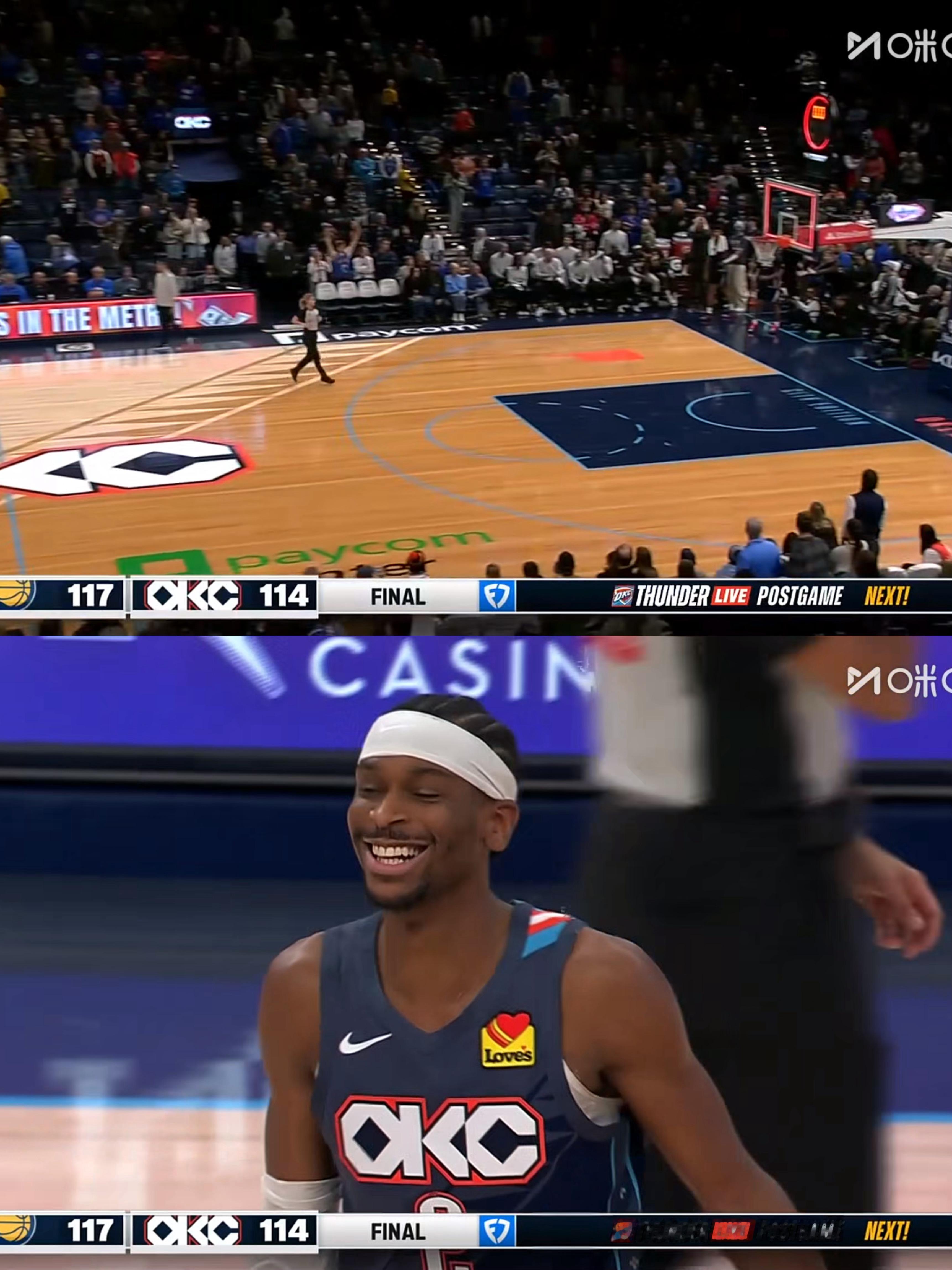 亚历山大空砍47分，步行者送雷霆赛季第9败。 