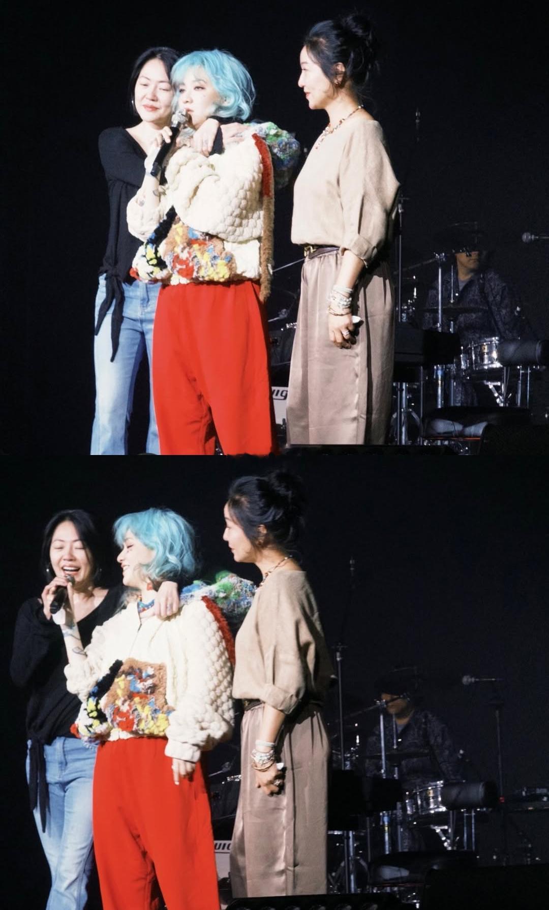 小S和阿雅现身了昨晚范晓萱和100%乐团的“Let’s Party”演唱会👇（