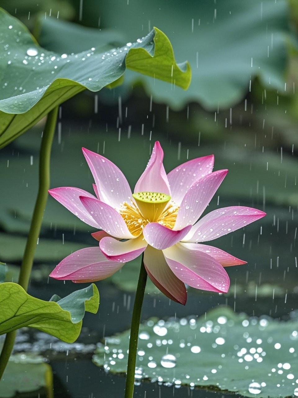 上联：风吹枫叶枫作画，诚邀下联雨打荷花荷成诗