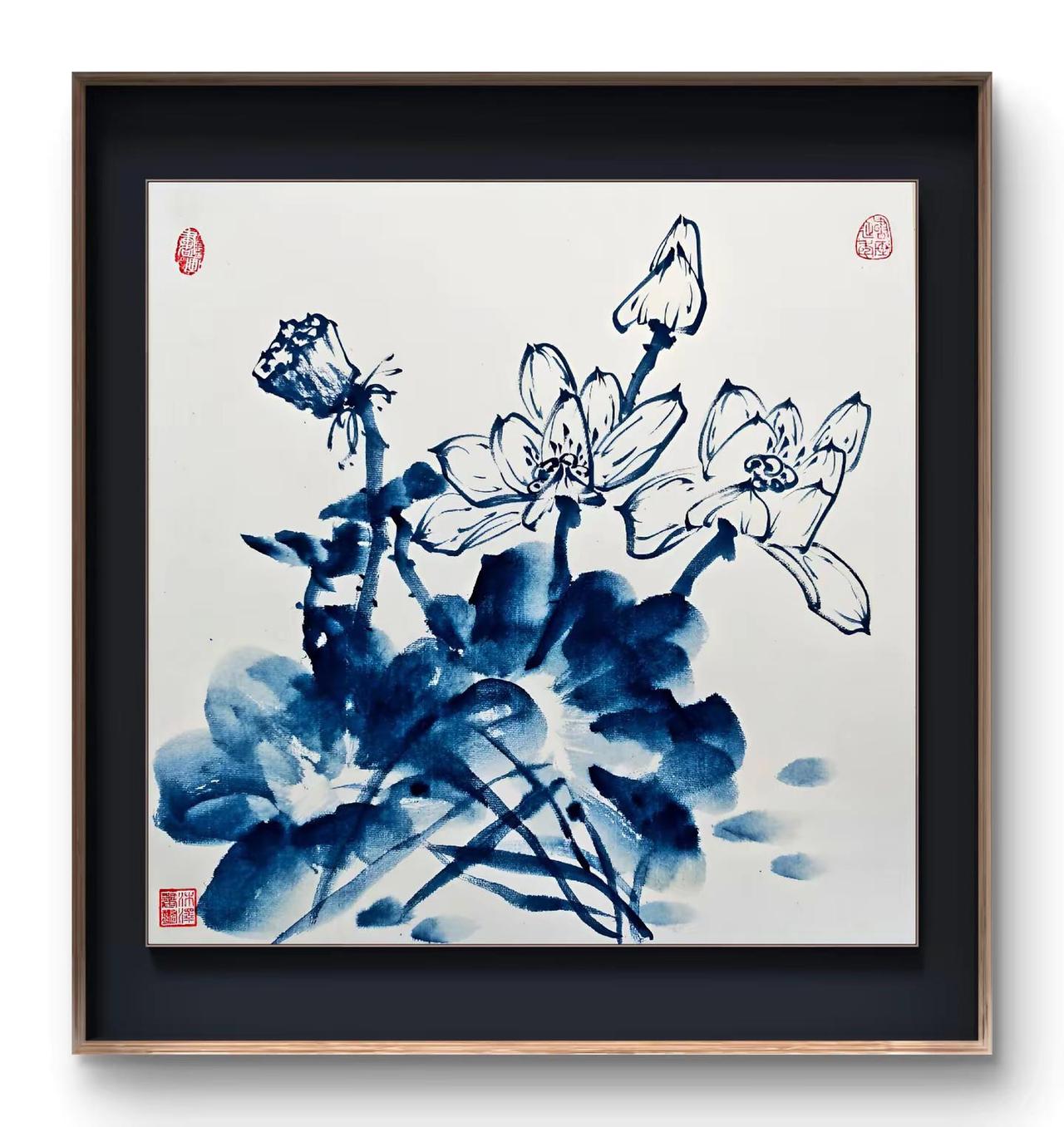 风过莲池边。写意画 荷花 国画融入生活