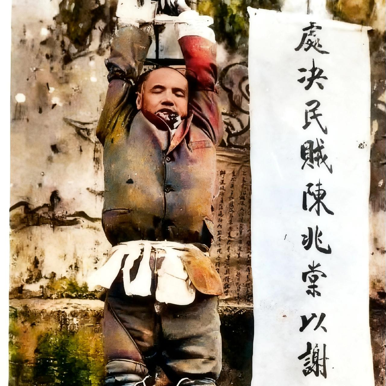 这不是剧照，而潮州知府陈兆棠，被处决后，一张罕见的留影，‌看到陈兆棠这个下场，很