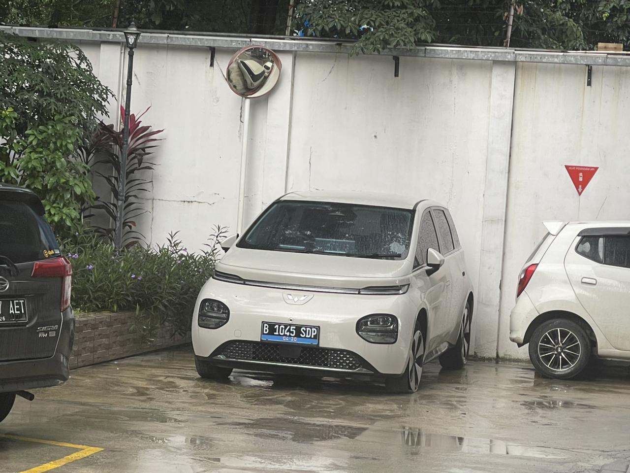 五菱在印尼的市场布局，车型真的很全，红、银标的产品都有。有缤果、Air EV、宏