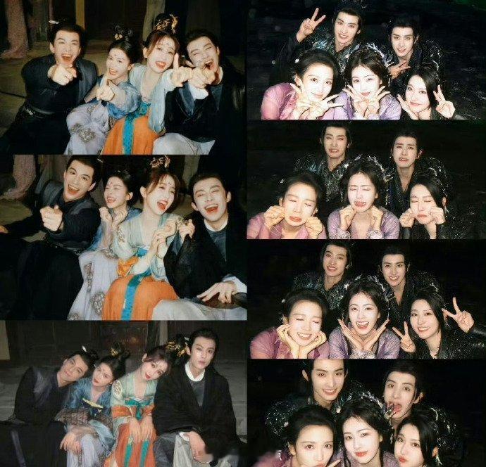 有人发现白鹿、王星越唐宫奇案剧宣双人共创视频pose和虞书欣、何与双轨剧宣期间发