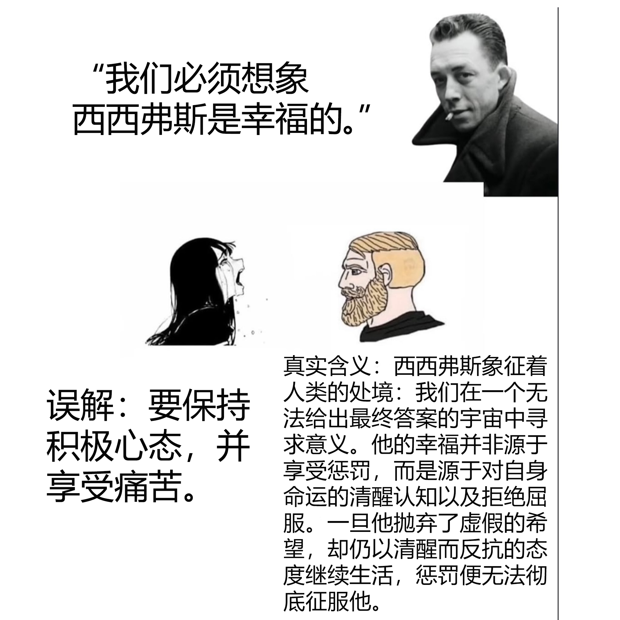 西西弗斯是幸福的，因为他的石头比邻居的那块稍大一点 ​​​