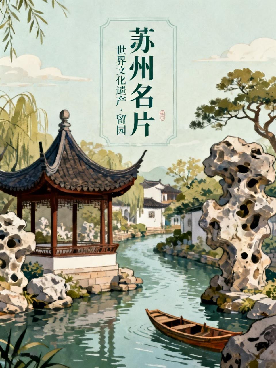 苏州的城市名片俯拾皆是，古景、园陵、虎丘、评弹，每一项都别具一格。
苏州坐拥九处