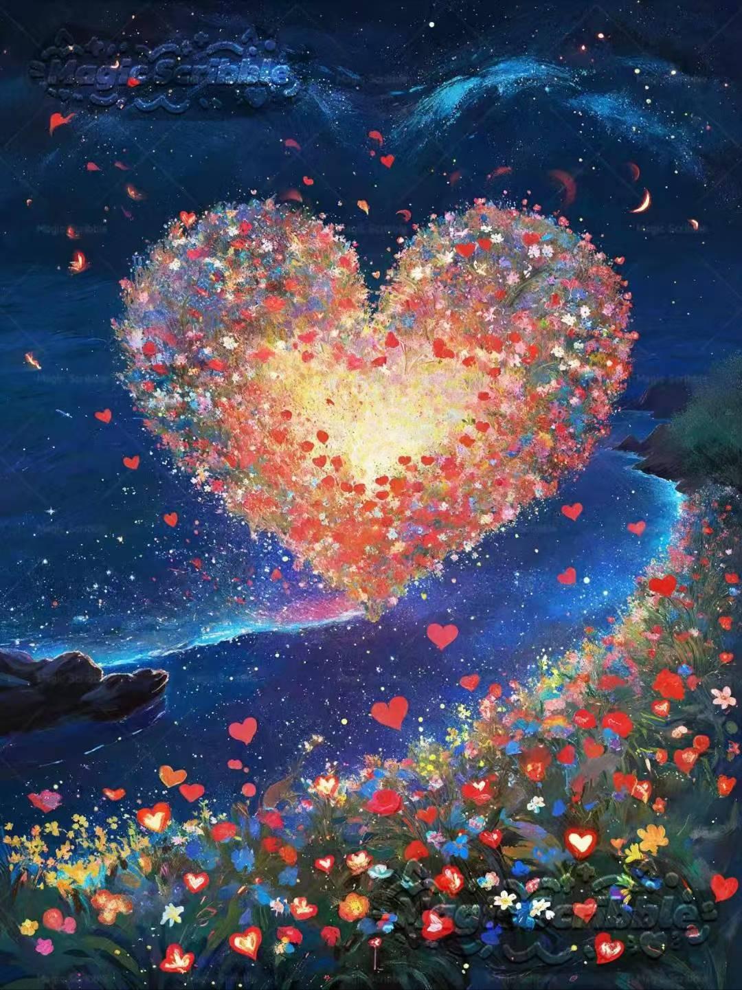 梦幻的心形花海，浪漫满溢！🌸💖✨