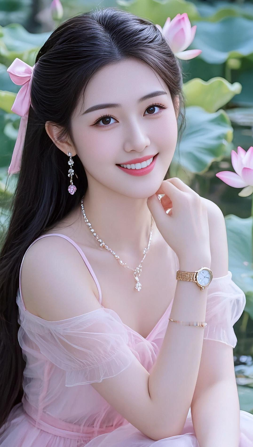 AI荷塘清新写真