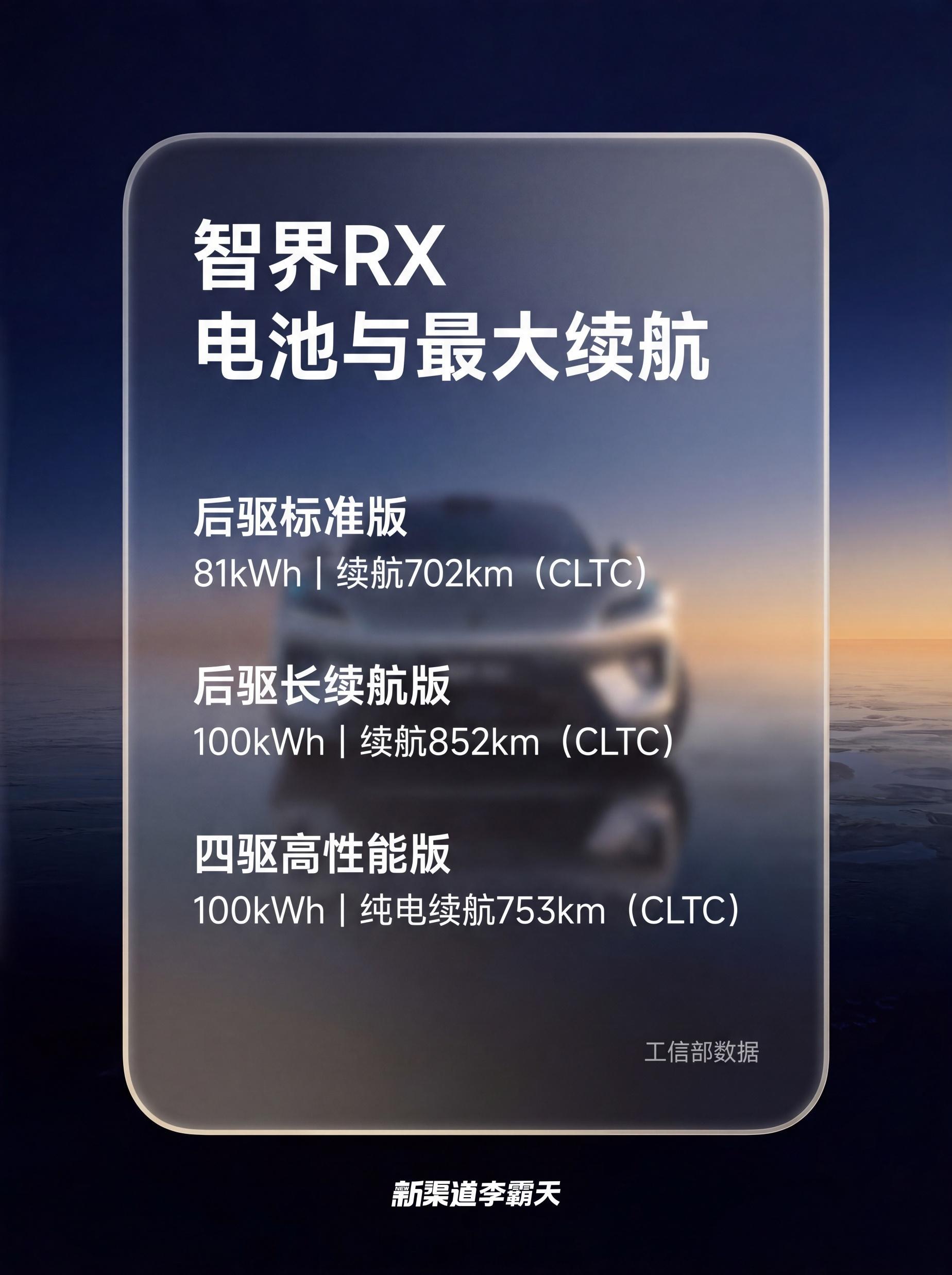 智界RX 的电池和续航信息，工信部也更新了~能耗水平跟小米YU7差不多- YU7