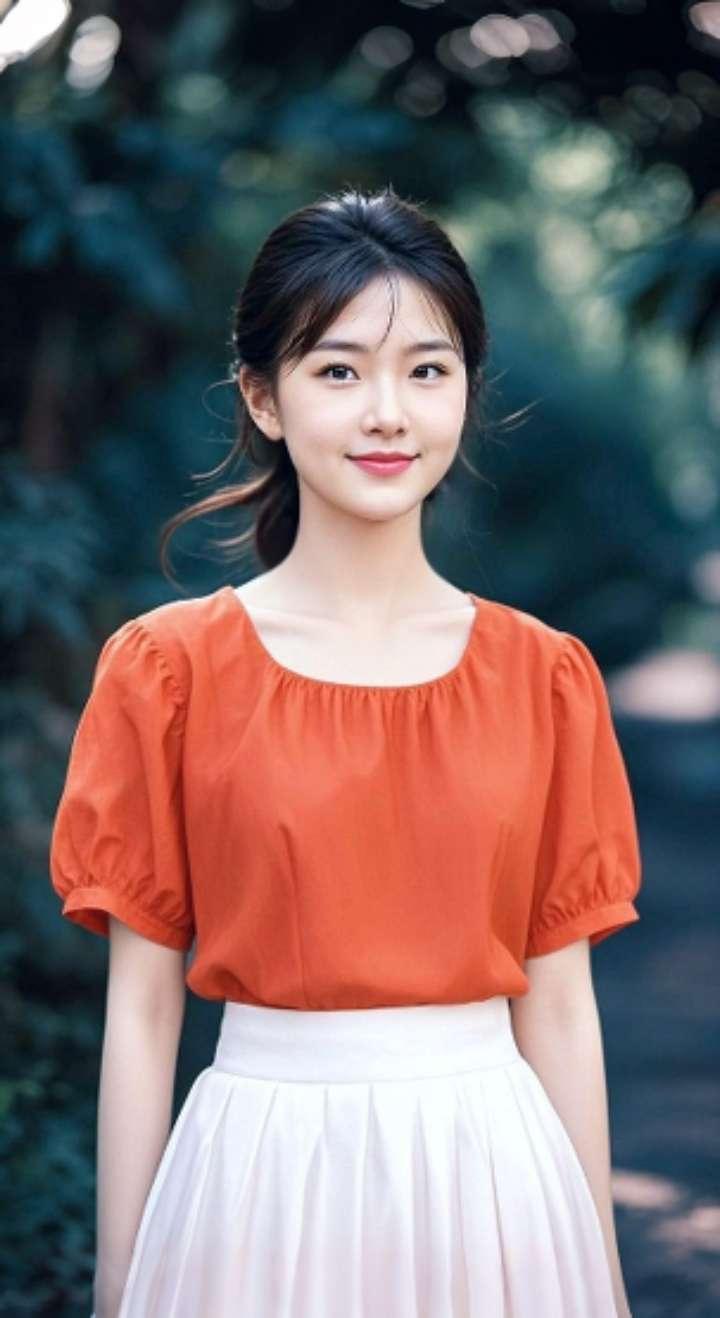 AI扩图 AI橙衣佳人