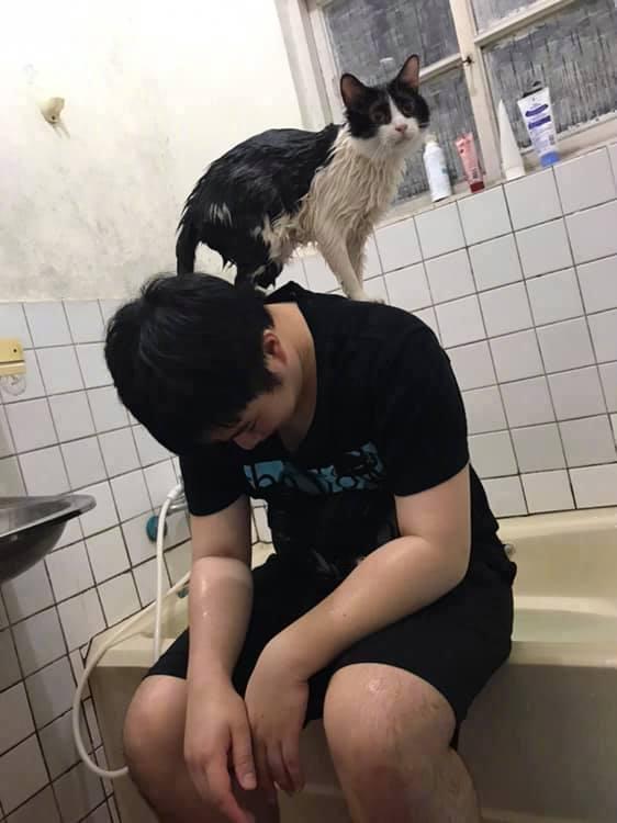 洗澡失败以后..
