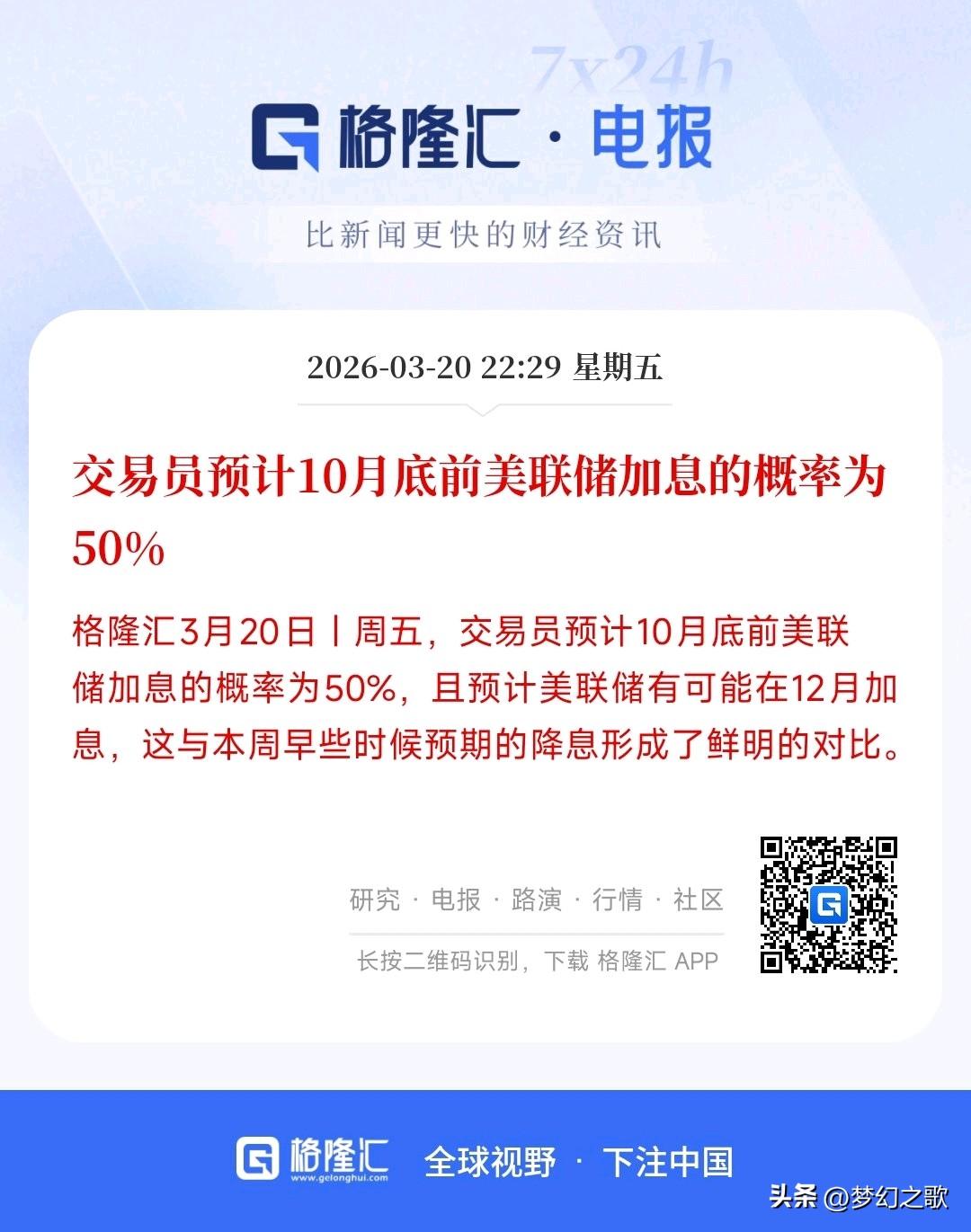 美联储降息没有等来，加息这次倒是有可能了，做股民太难了
本来在冲突之前，市场交易