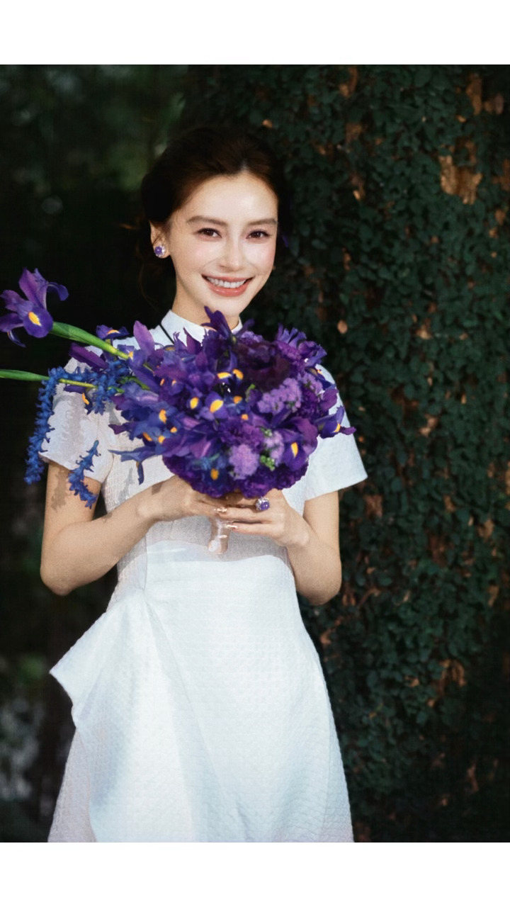 Angelababy紫瞳 太漂亮了，baby姐紫瞳好蛊啊。人漂亮，妆造也好看，完