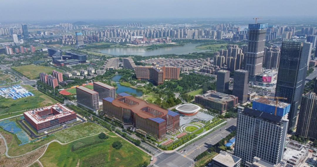 【中国科大科技商学院】建设进展
❶当前，中国科大科技商学院项目建设现场一派繁忙景