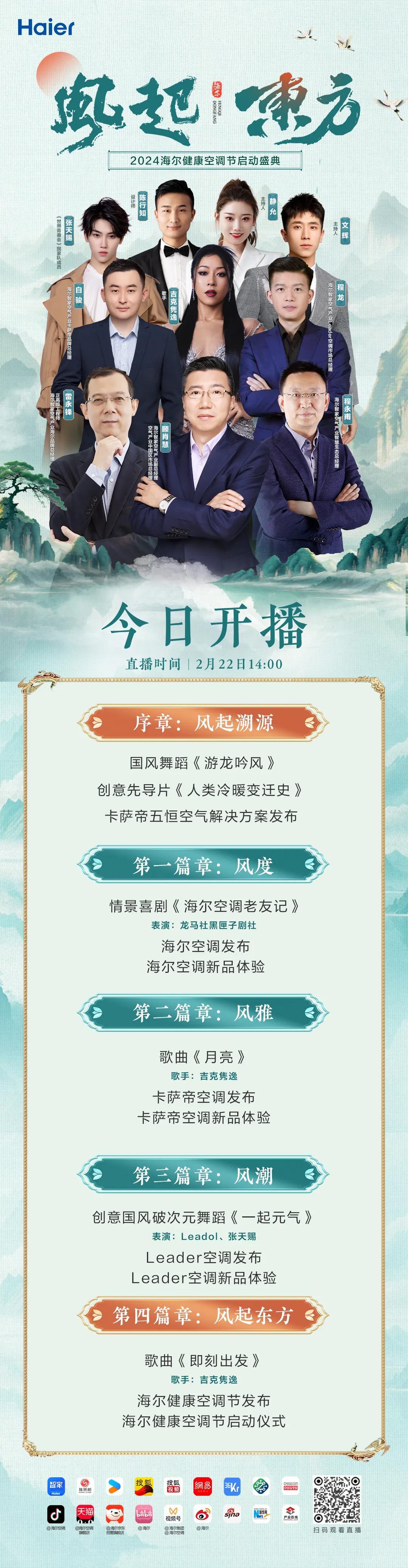 🏮风起东方🏮
【 2024海尔健康空调节启动盛典】
💠好空气，好生活！
?