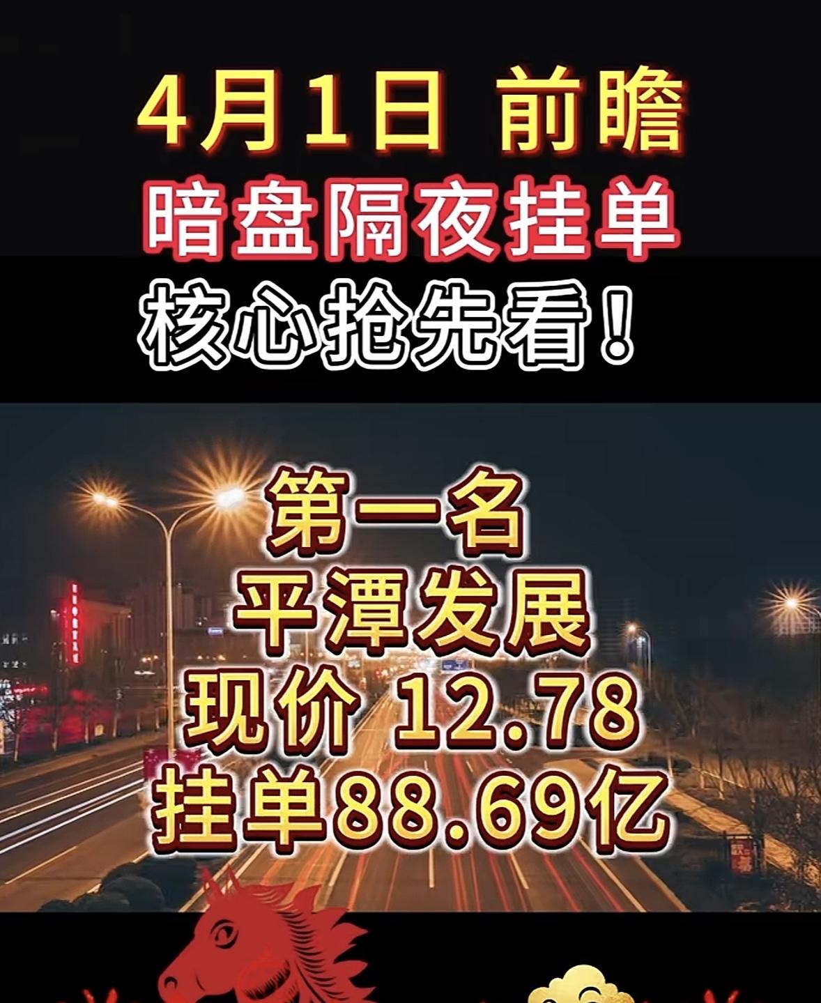 4月1日周三暗盘隔夜挂单排行榜揭晓

4月1日暗盘隔夜挂单可太有门道了！隔夜挂单