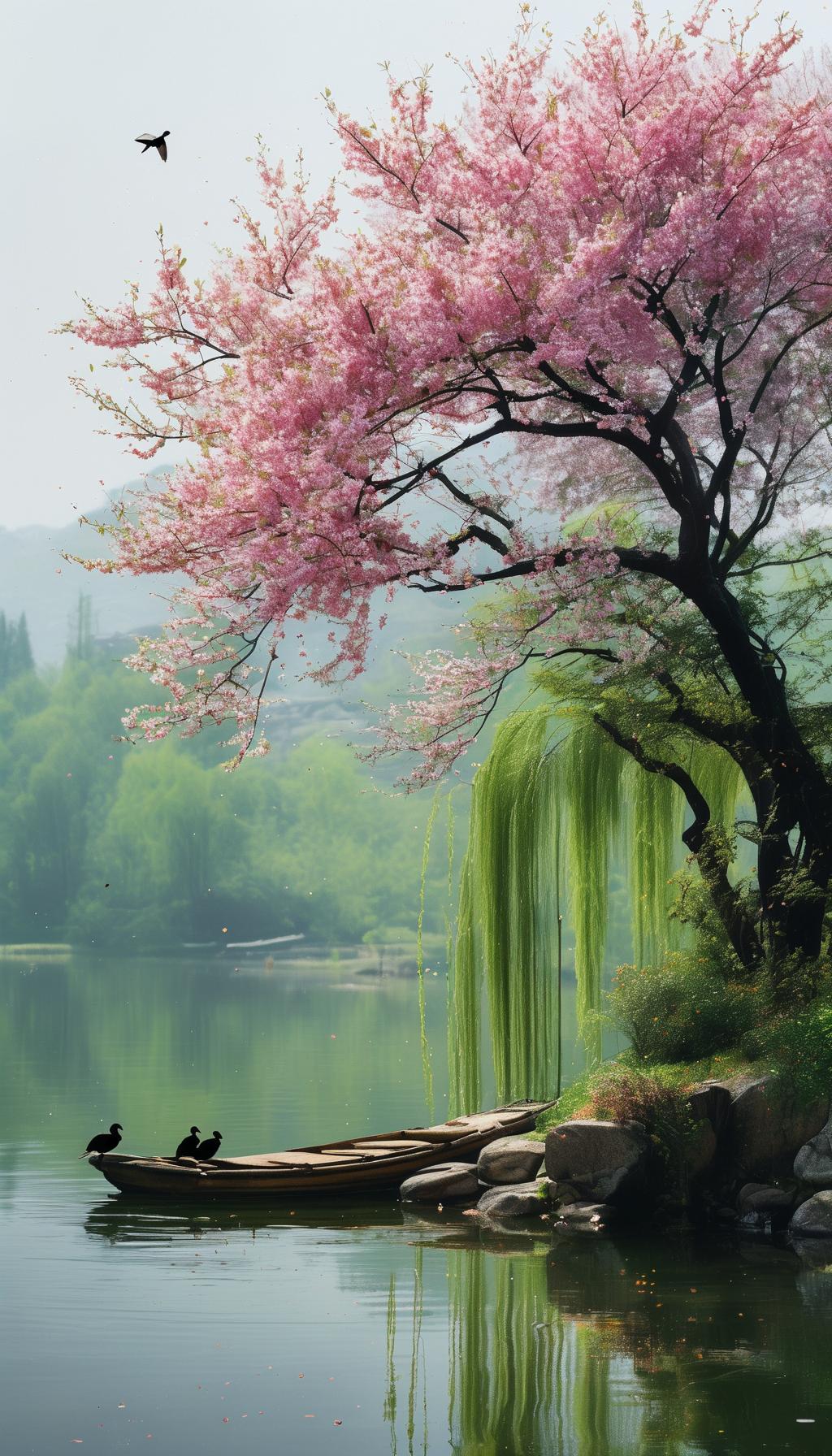 - 春眠不觉晓，处处闻啼鸟。（孟浩然《春晓》）
- 等闲识得东风面，万紫千红总是