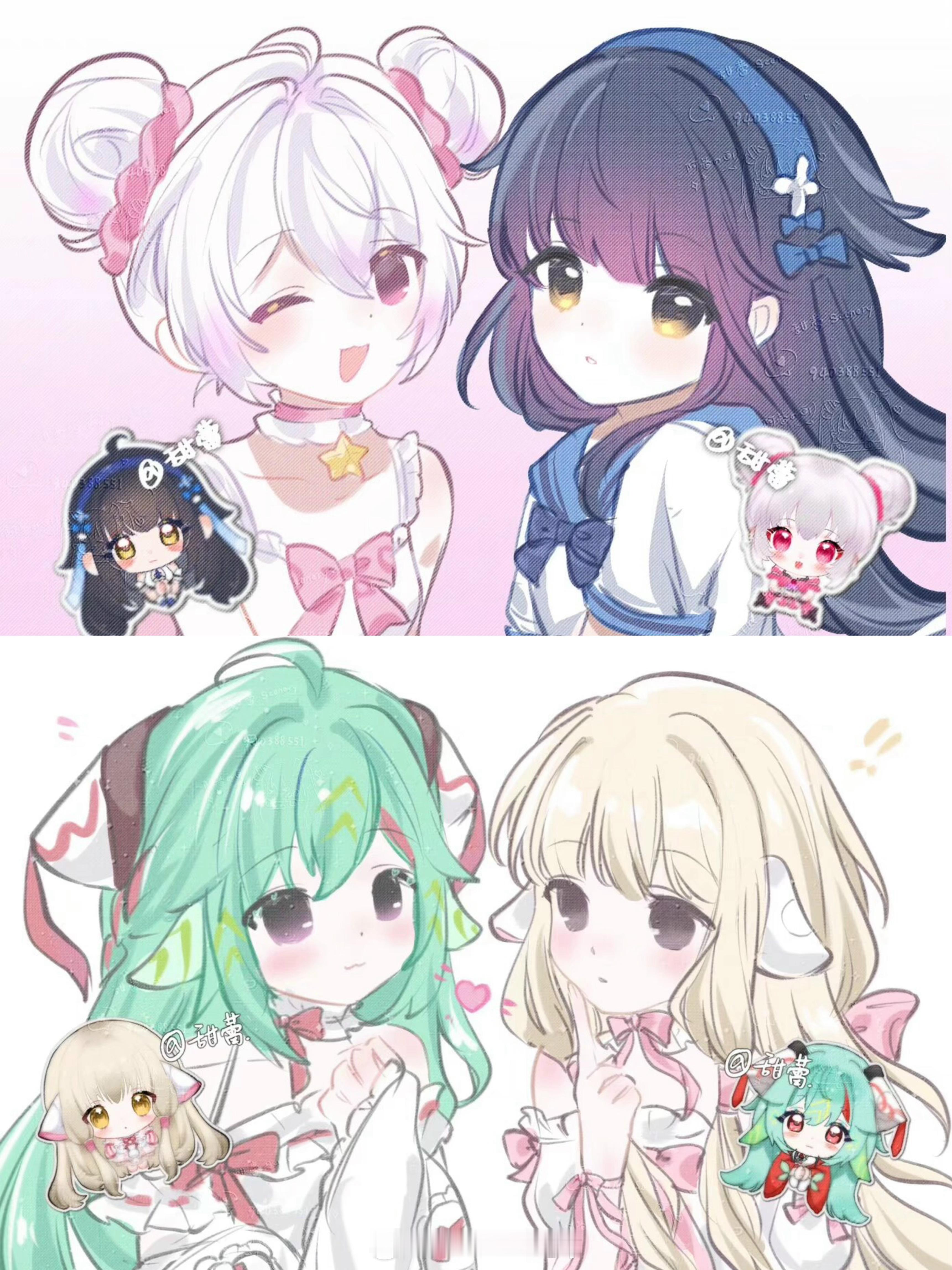 画手接稿[超话] 🌷古早双人贴贴 稿件展示 ​​​
