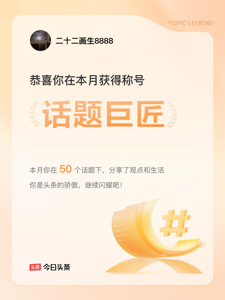 分享我的话题荣誉