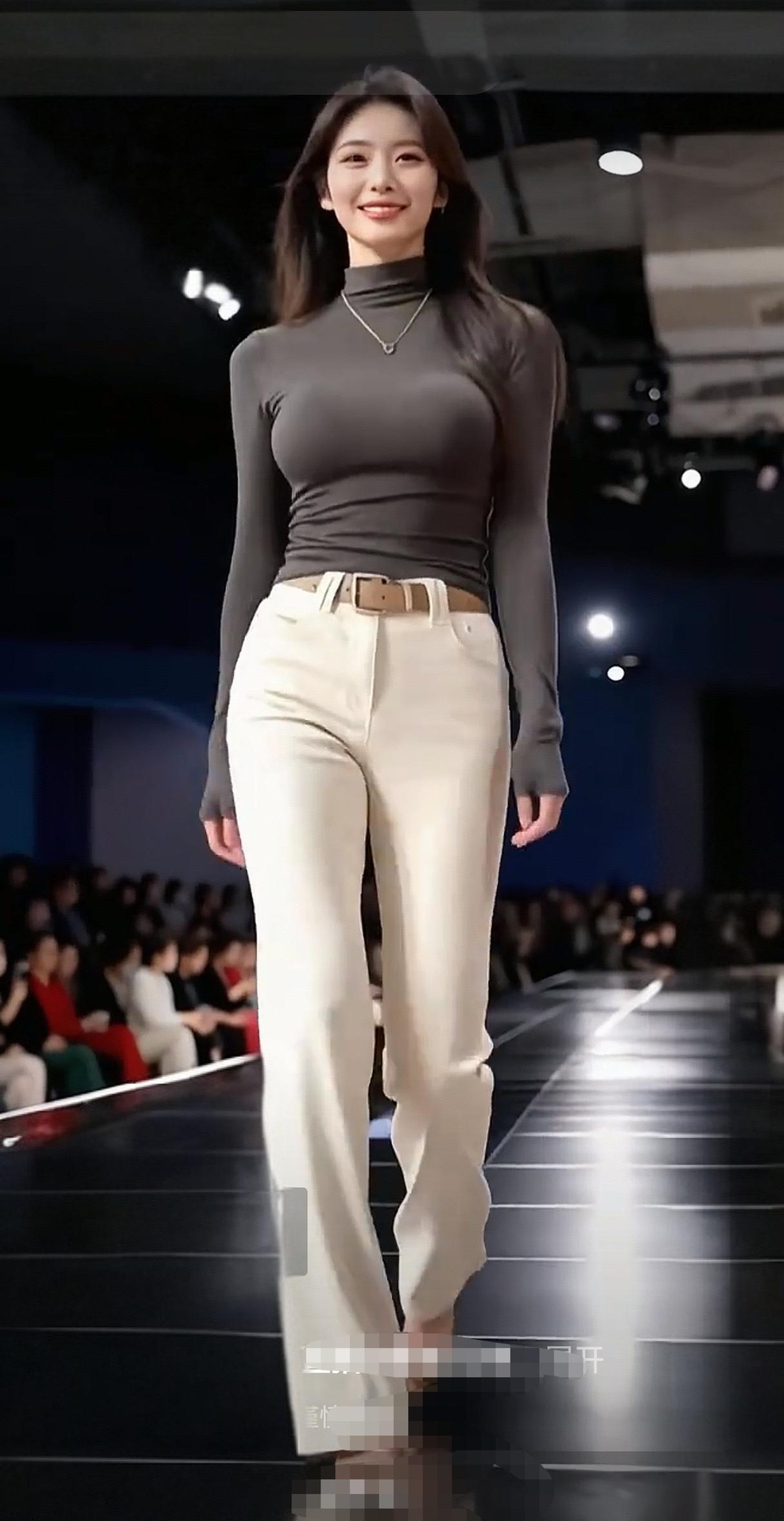 胸罩明显过大，已经掉下来了，让本来很协调的身体变得怪怪的。罩杯过大不一定显身材。