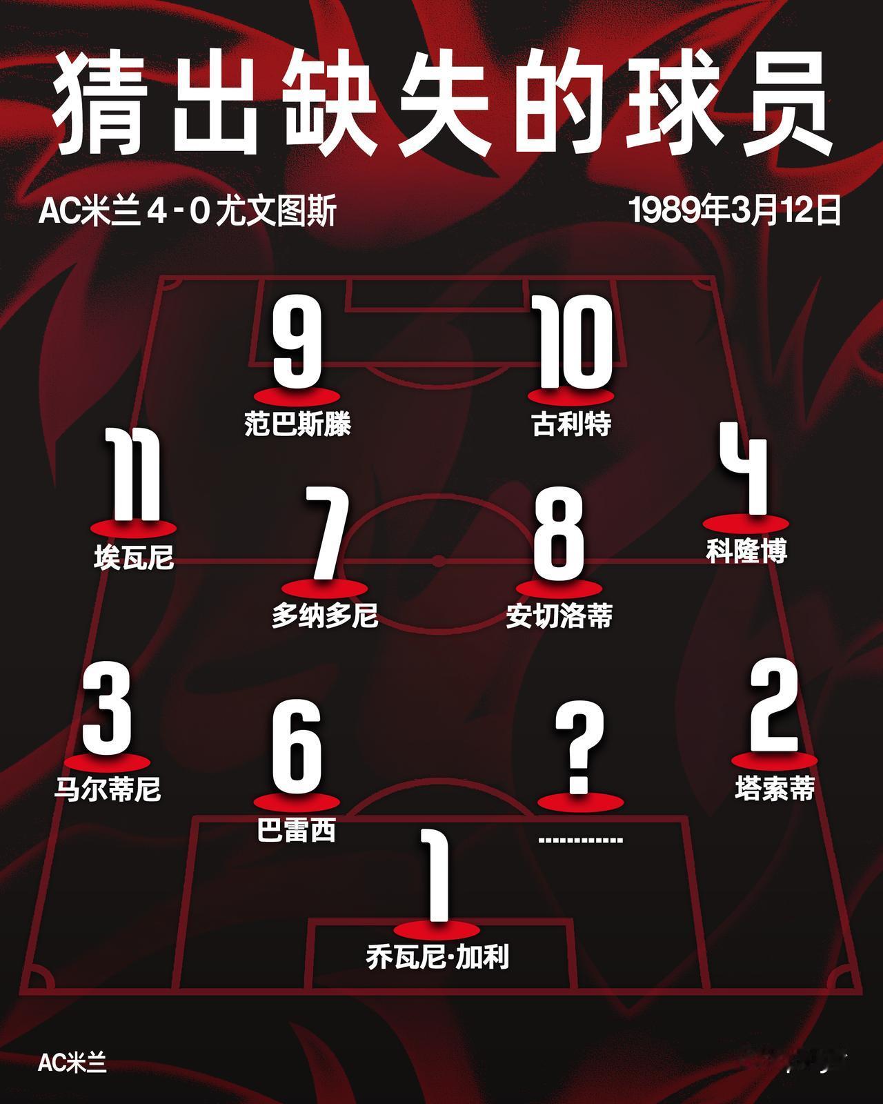 1989年的那场4-0大胜，但首发中后卫是谁？🛡️