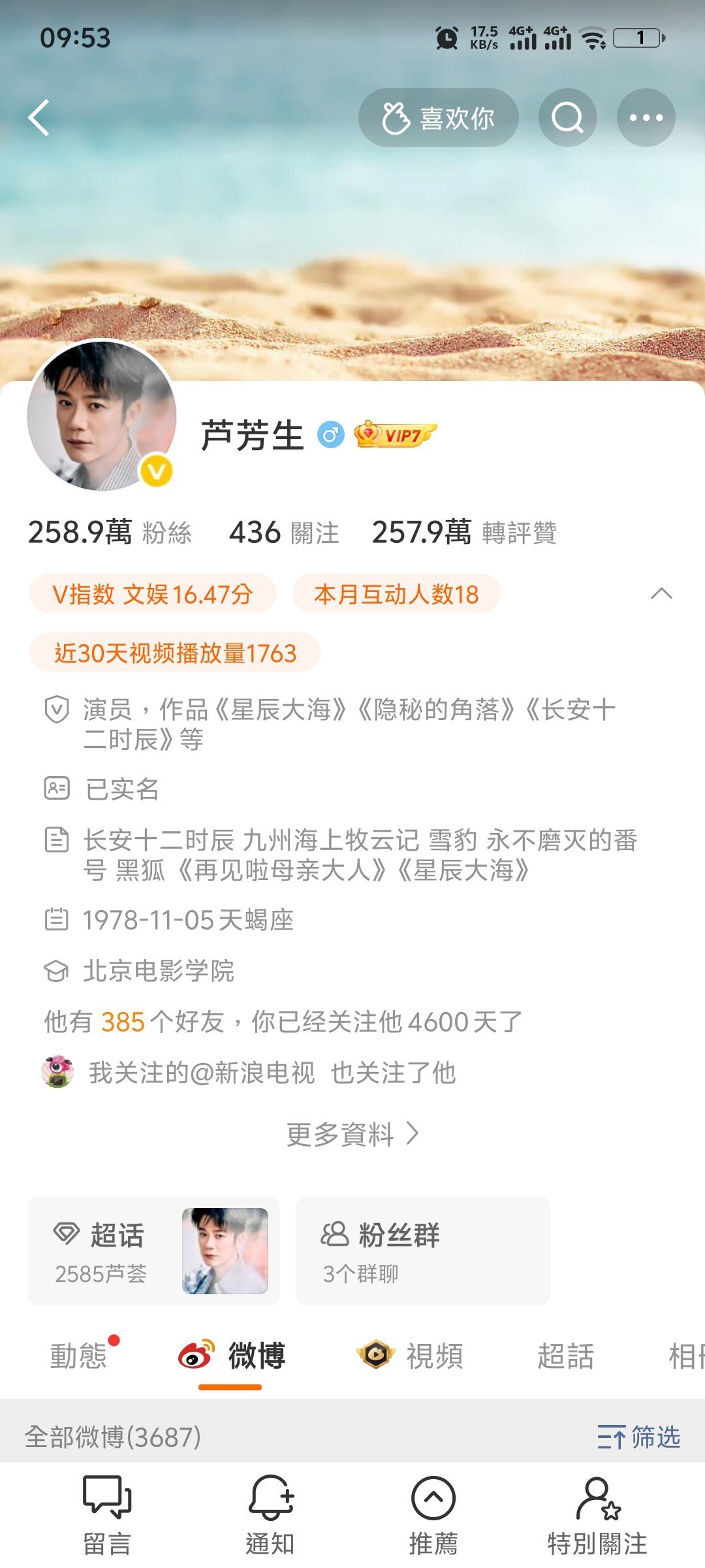 天嘞，我关注芦芳生老师4600天了！！！