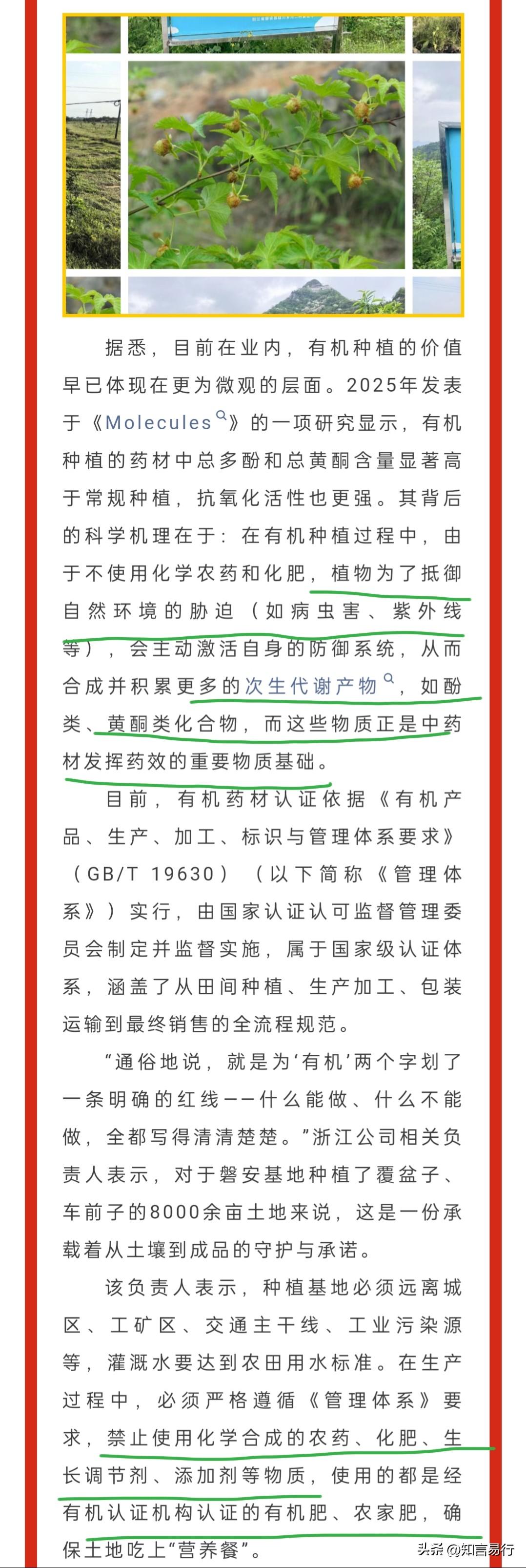 中药材种植基地要通过有机种植，须禁止使用化学合成的农药、化肥、生长调节剂、添加剂