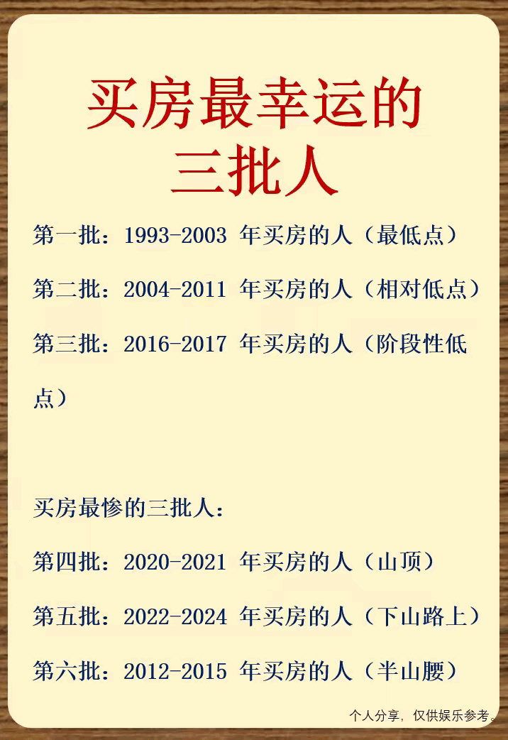 全国第一批大规模致富的人应该就是买房子的那一批了，正是买对了节点所以才能跻身富裕