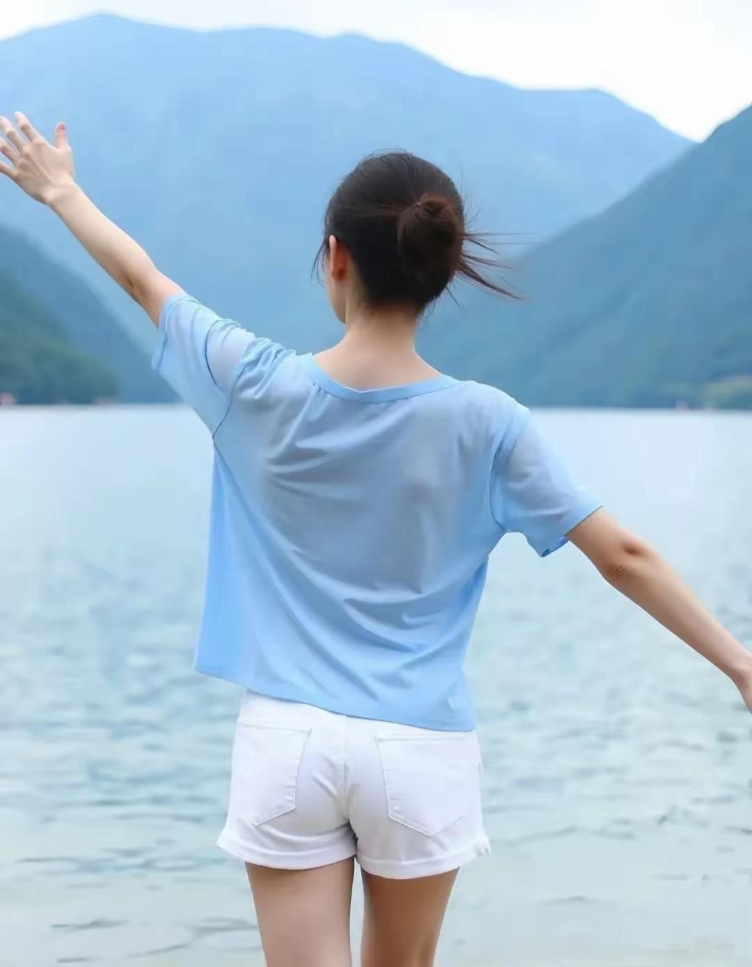 面对山水，心旷神怡！